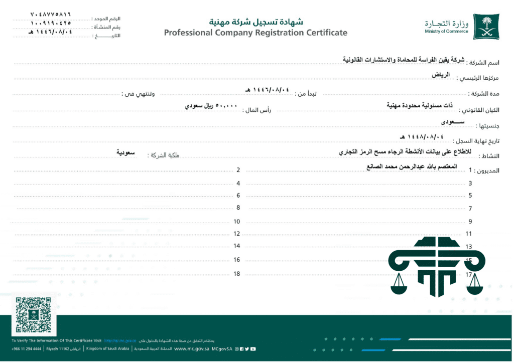 تأسيس شركة في السعودية
